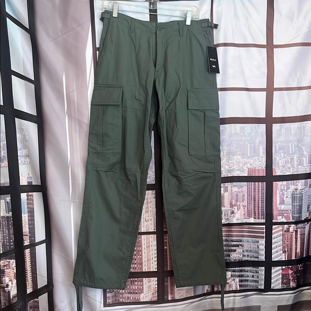 NWT RVCA Men’s Green Cargo Pants 100% Cotton